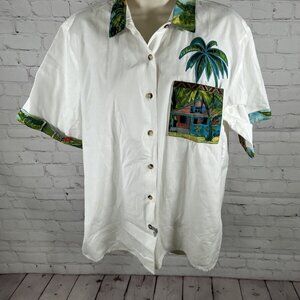 VTG Pine Cove Authentic Dry Goods Women’s Short Sleeve Button Up Shirt XL